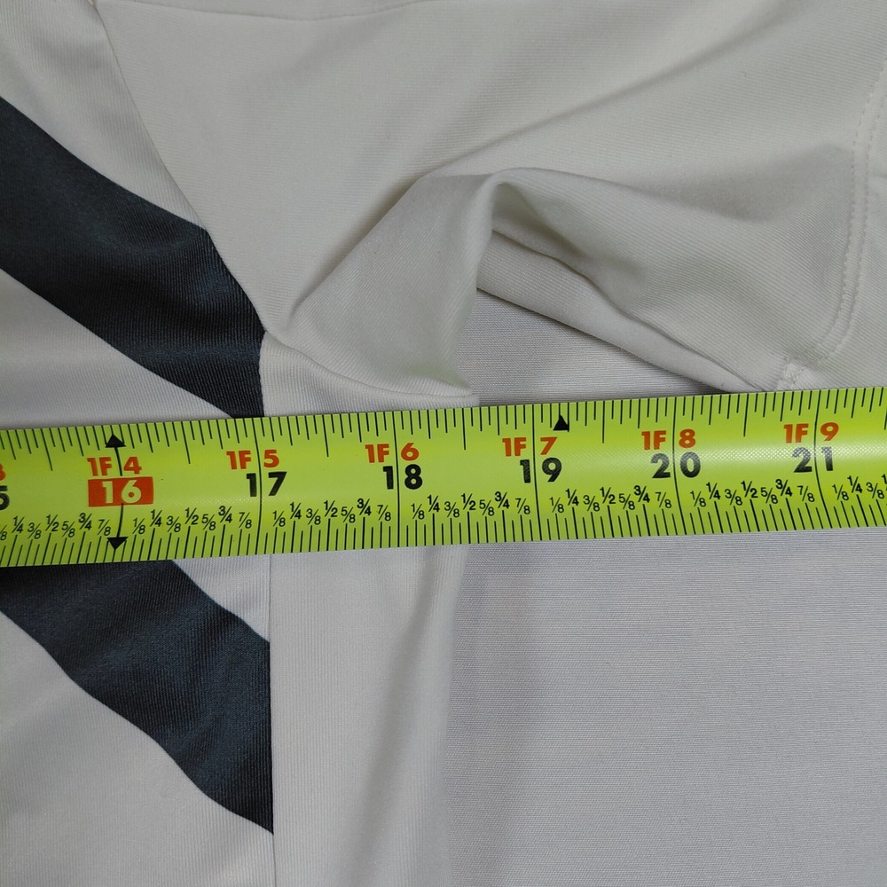 Nike Golf Kids Large Dri-Fit Polo Shirt White Green Black Stripes Short Sleeve - Picture 14 of 14